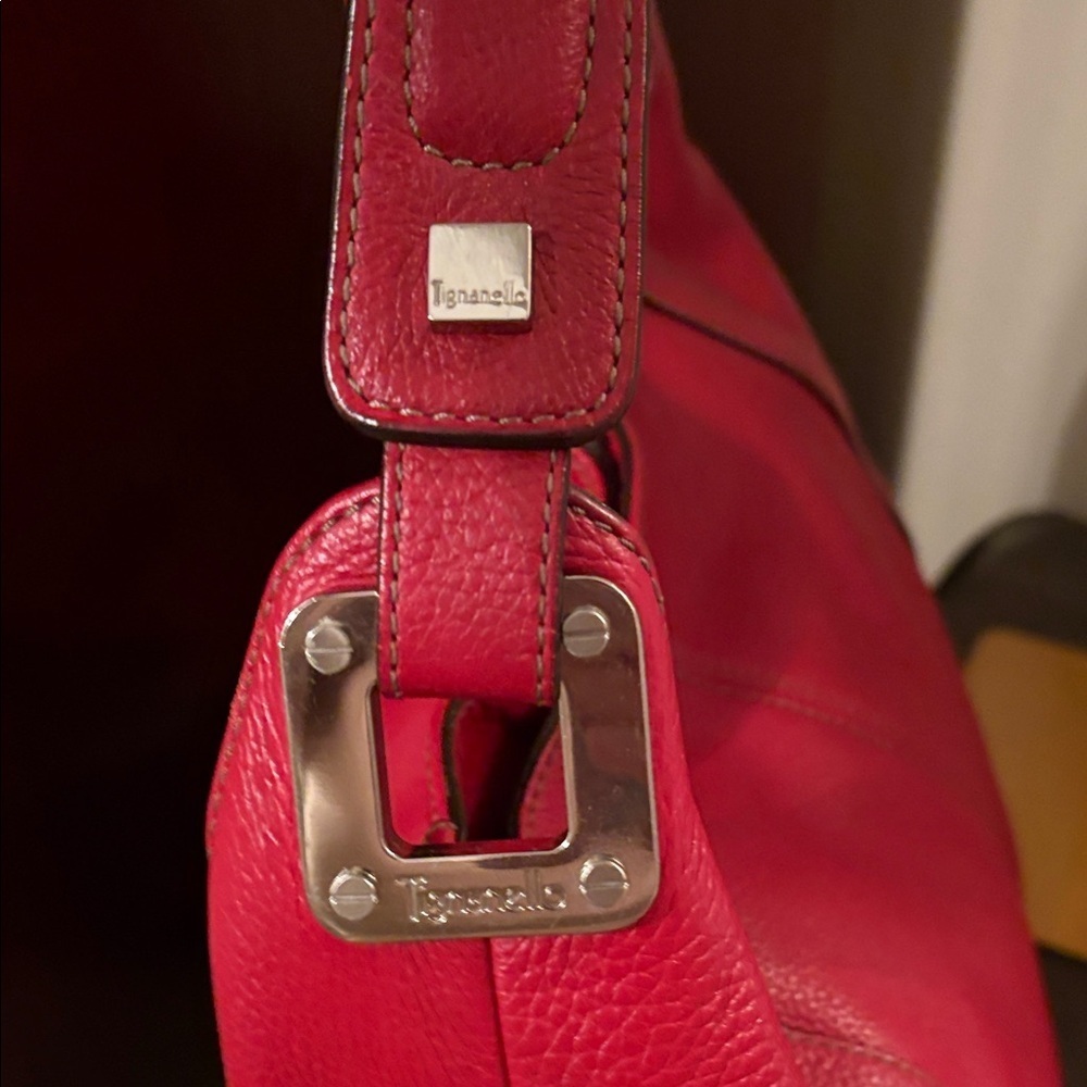 Tignanello Red Leather Hobo Bag - Picture 4 of 10